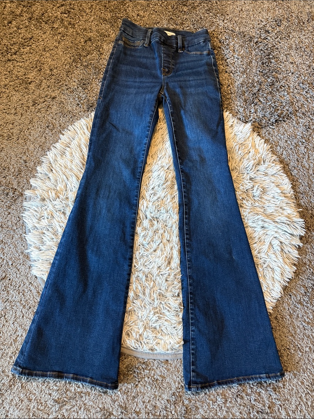 Good American Dark Indigo Flared Jeans Size XS